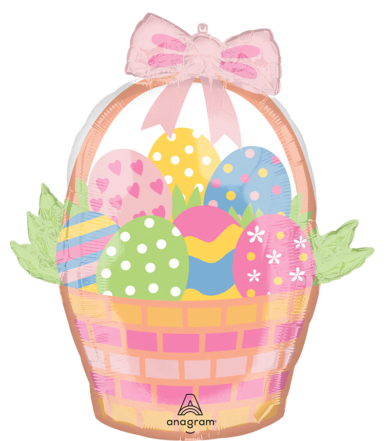 28" SuperShape Easter Egg Basket Foil Balloon