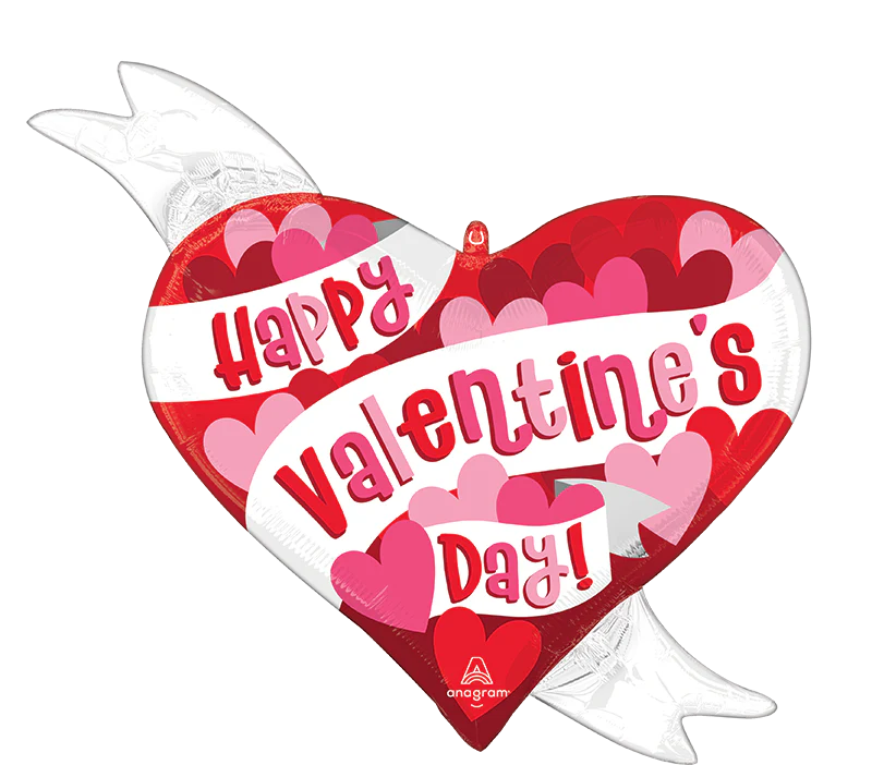 28" SuperShape Happy Valentine's Day Playful Hearts Foil Balloon