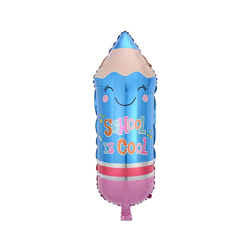 29" School is Cool Blue Pencil with Eraser Foil Balloon