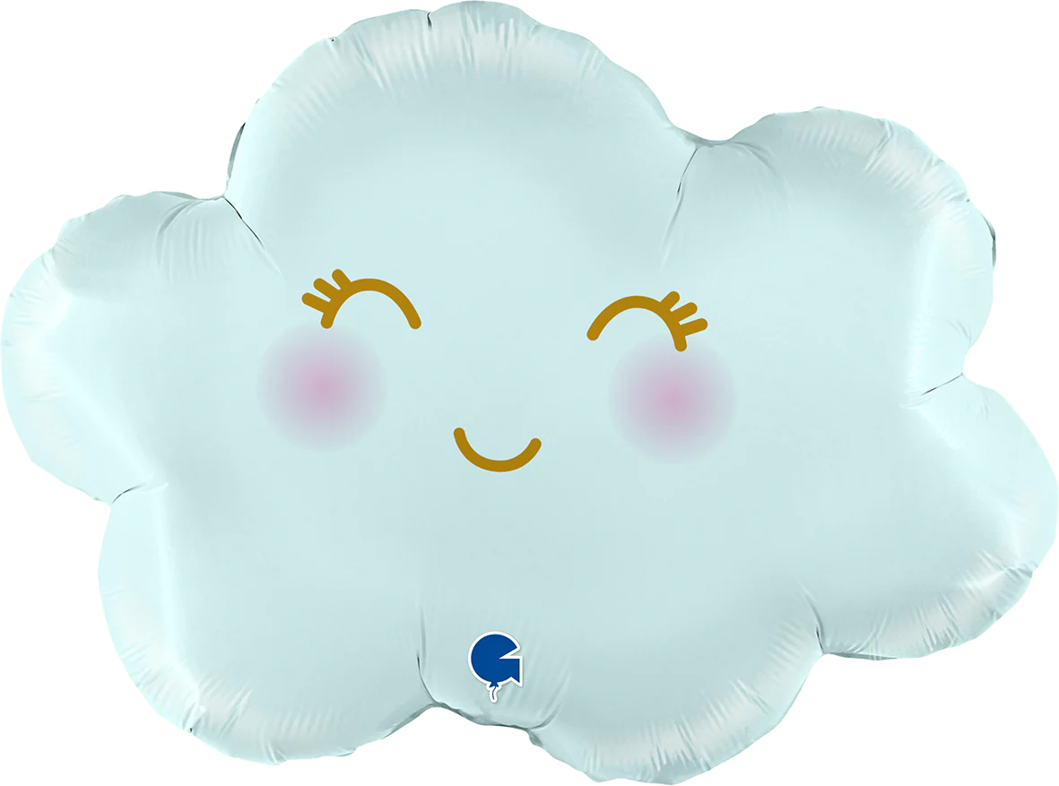 30" Cloud Satin Pastel Blue Foil Balloon