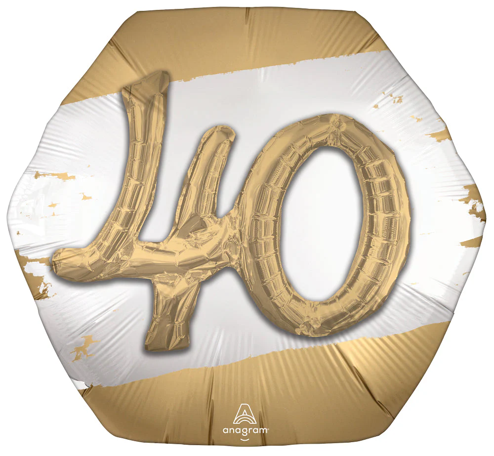 30" Multi-Balloon Golden Age 40 Foil Balloon