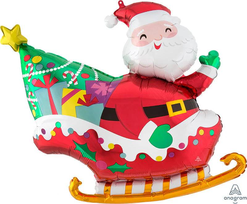 30" SuperShape Santa's Sleigh Foil Balloon