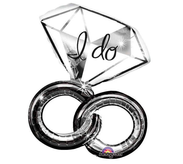 30" Wedding Rings Shape I Do Balloon
