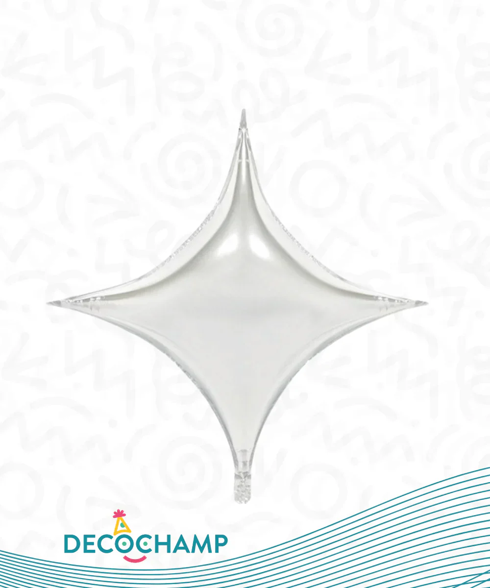 30" Decochamp Brand Deco Starpoint Silver Balloon