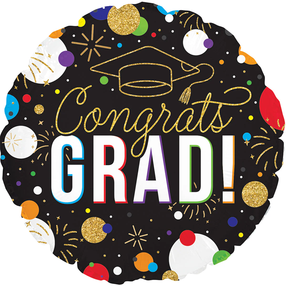 31" Gold & Black Grad Foil Balloon