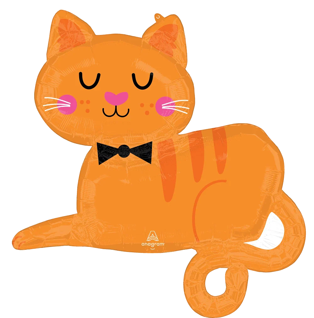 31" Jumbo Orange Tabby Cat Foil Balloon