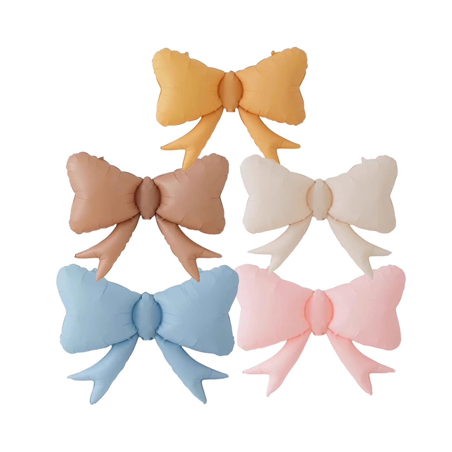 31" Matte Yellow Bowknot Foil Balloon - Image 2