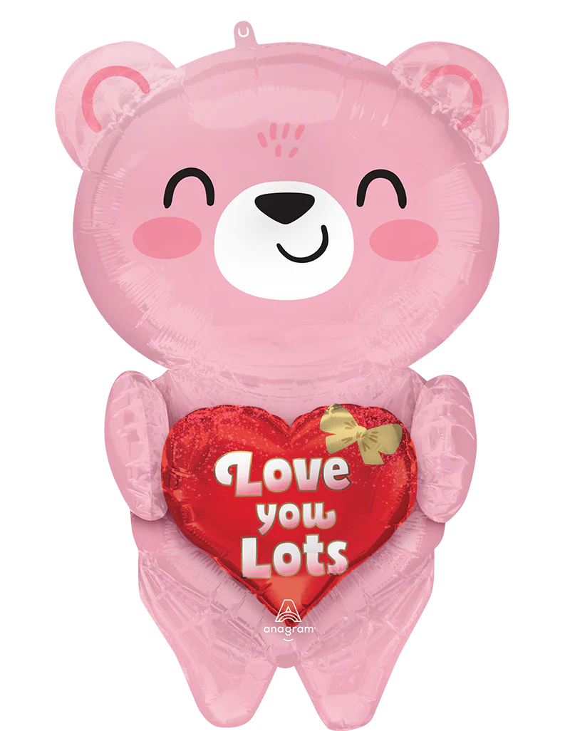 31" Multi-Balloon Blush Bear Hugs Foil Balloon