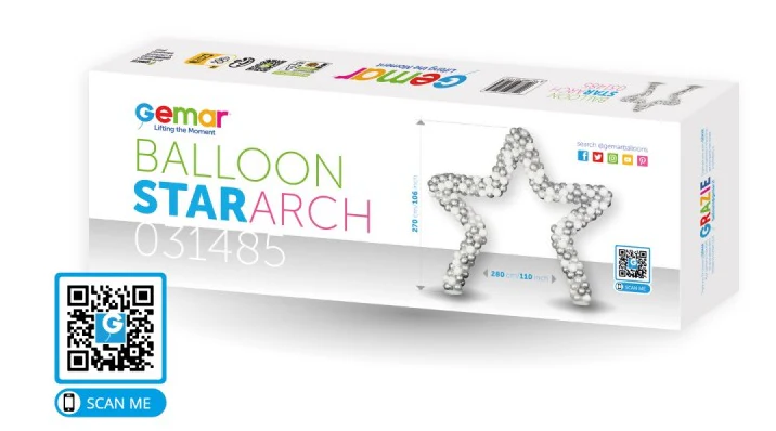 Balloon Star Arch Width 110 inch Height 106 inch
