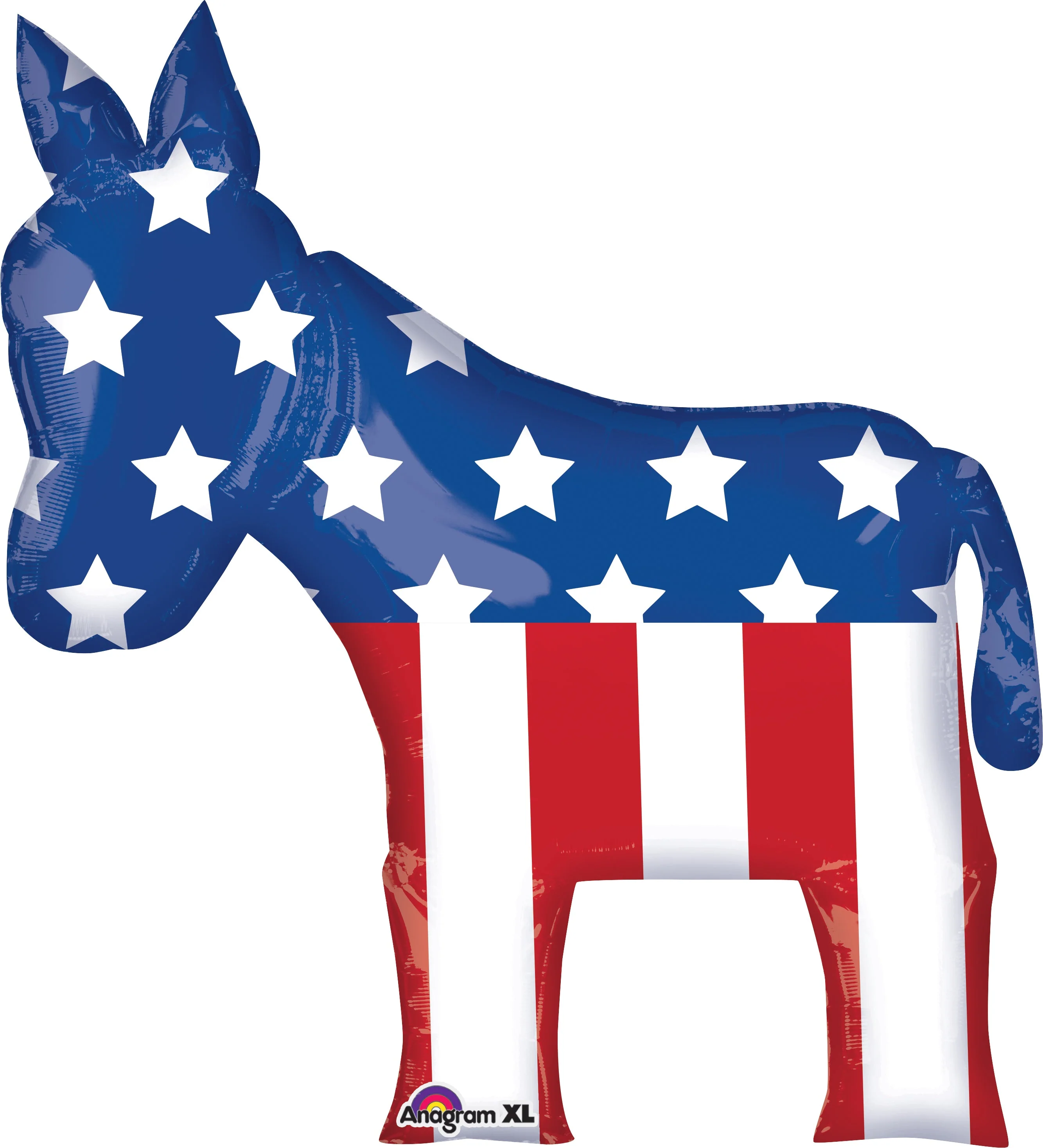 32" Jumbo Election Donkey Balloon Packaged