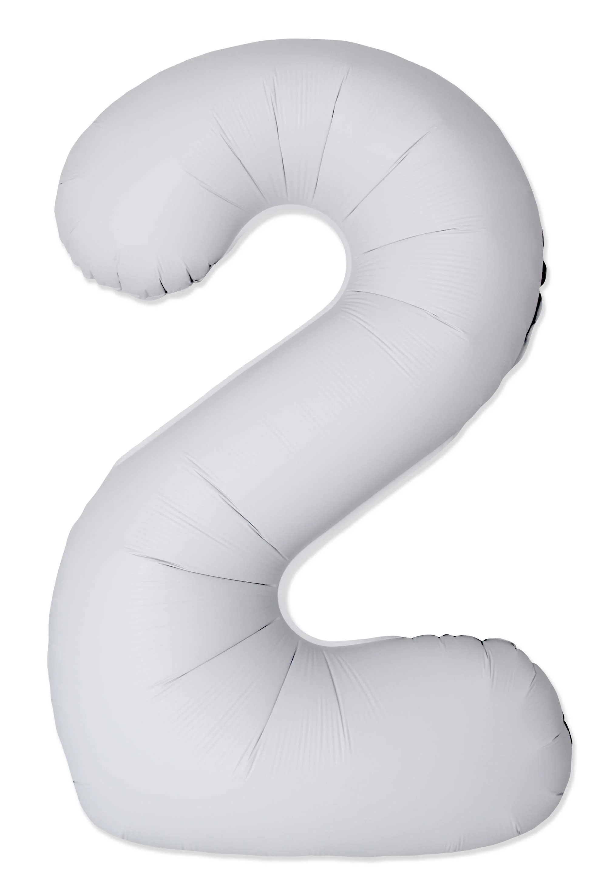 32" Inflated (40" Uninflated Approx) Number "2" Slimmer Design Matte White Brand Flexmetal