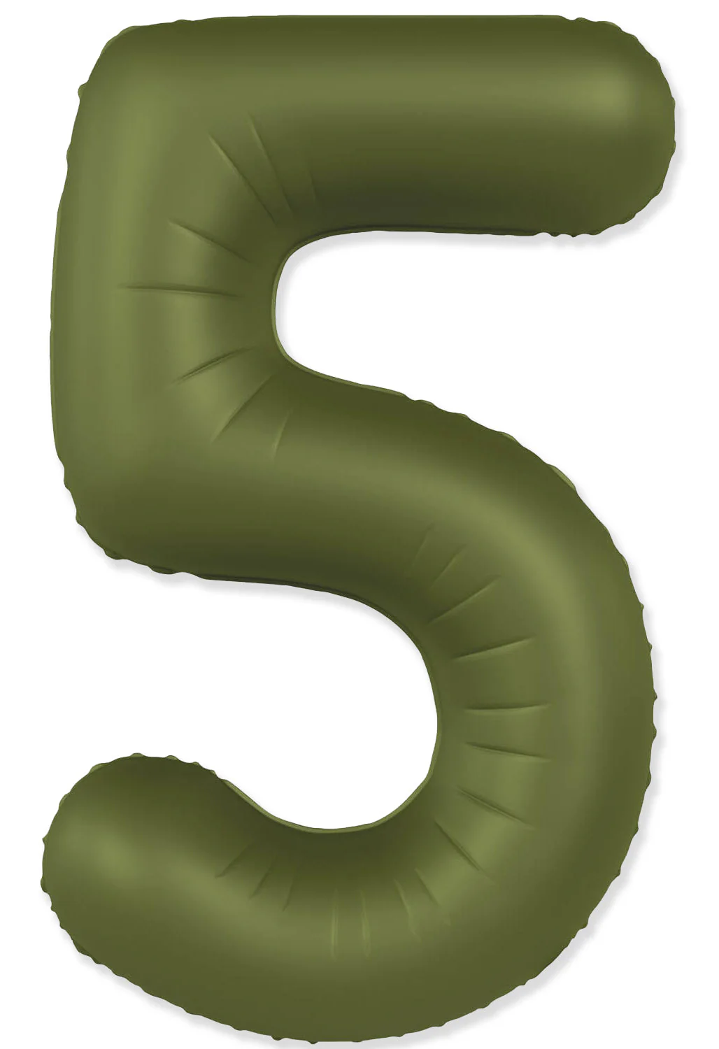 32" Inflated (40" Uninflated Approx) Number "5" Slimmer Design Matte Olive Green Brand Flexmetal