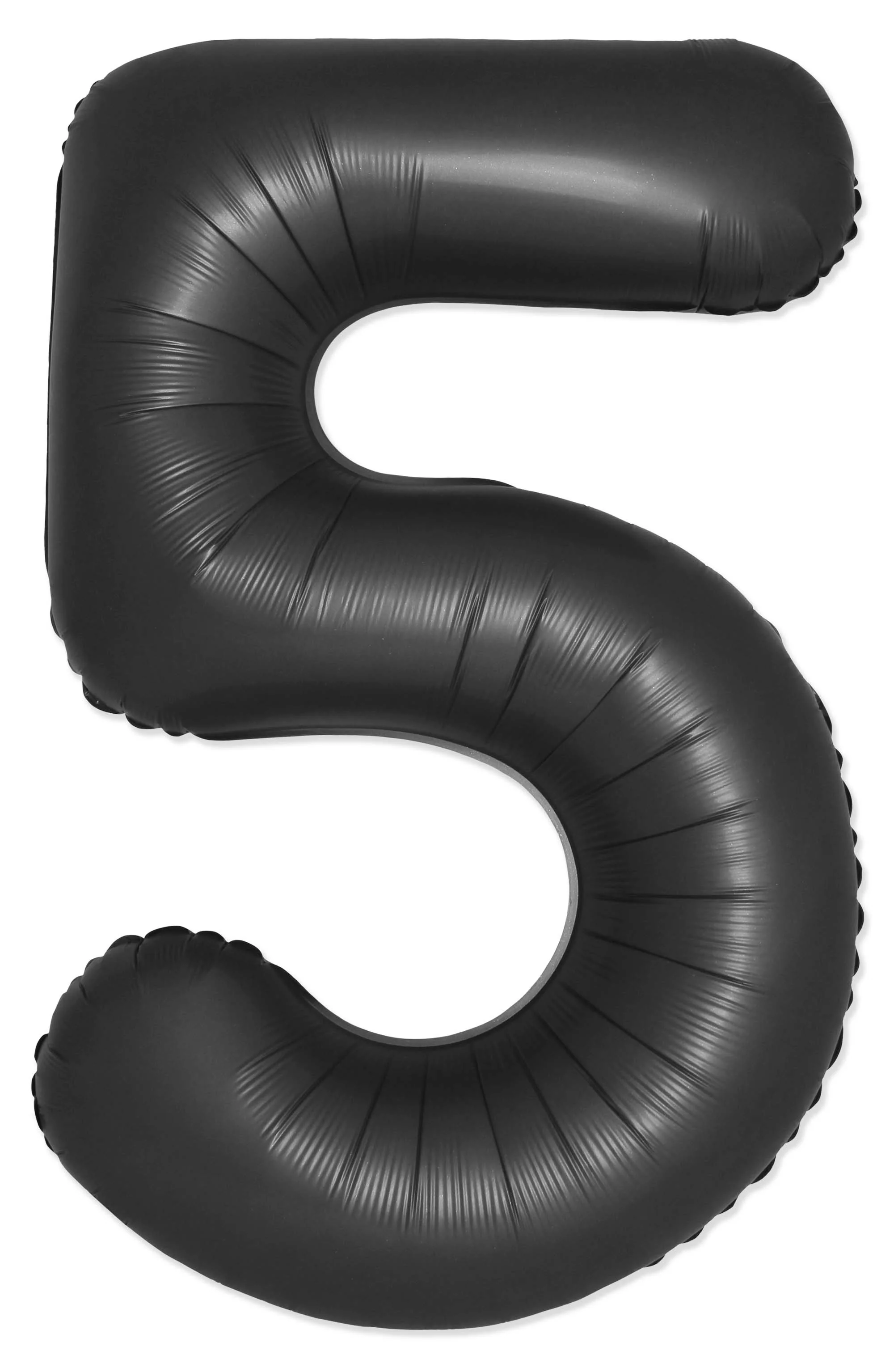 32" Inflated (40" Uninflated Approx) Number "5" Slimmer Design Satin Black Brand Flexmetal