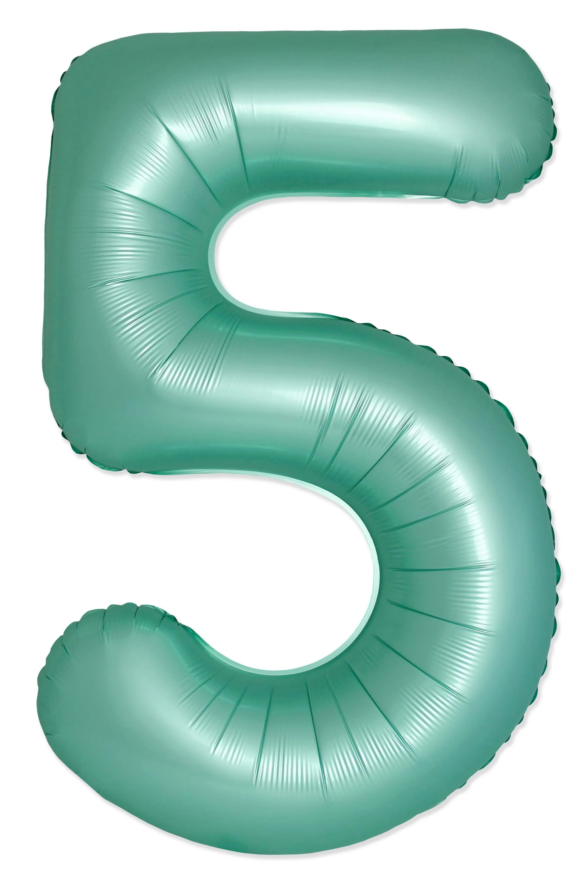 32" Inflated (40" Uninflated Approx) Number "5" Slimmer Design Satin Turquoise Brand Flexmetal