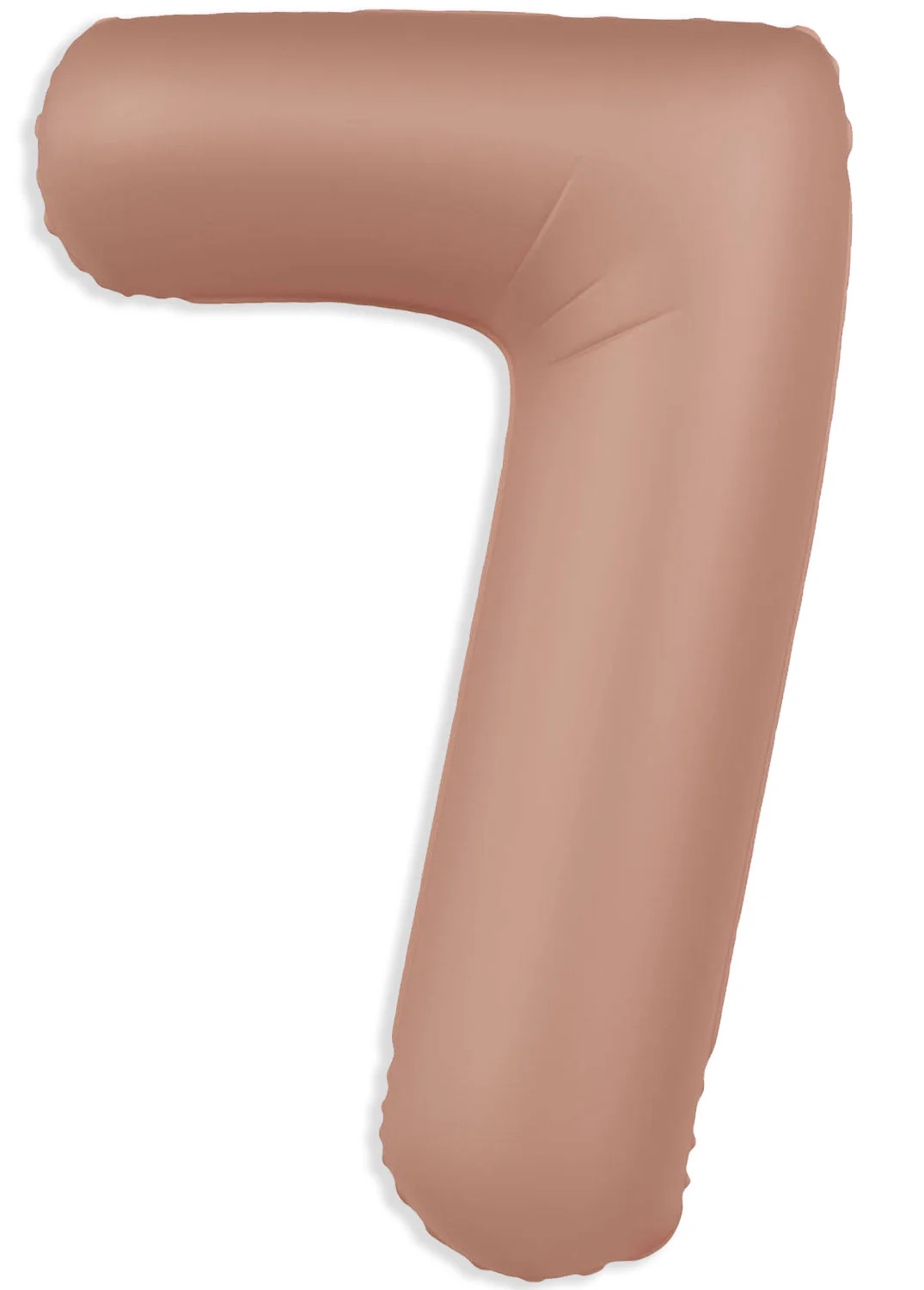 32" Inflated (40" Uninflated Approx) Number "7" Slimmer Design Matte Vintage Rose Brand Flexmetal