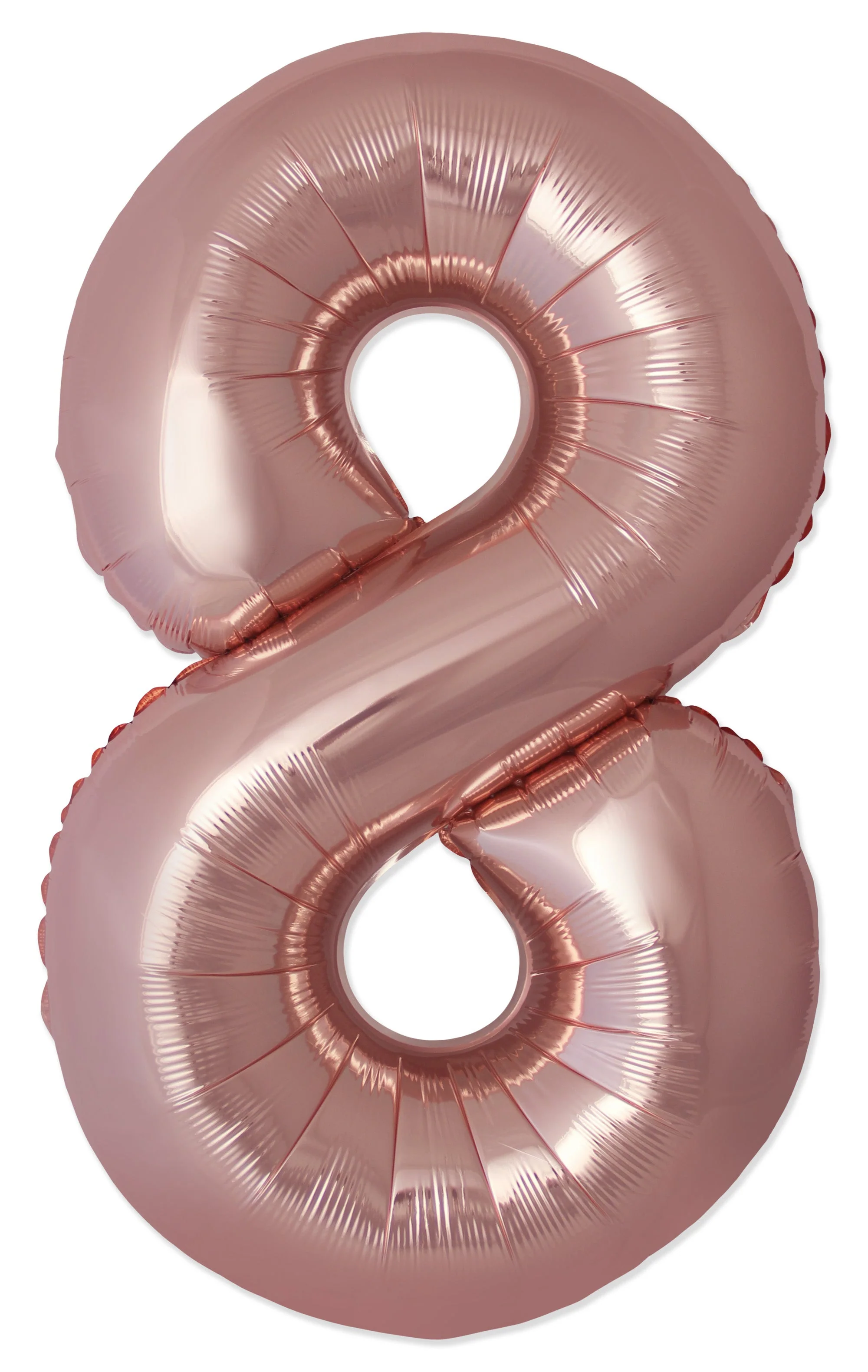 32" Inflated (40" Uninflated Approx) Number "8" Slimmer Design Rose Gold Brand Flexmetal