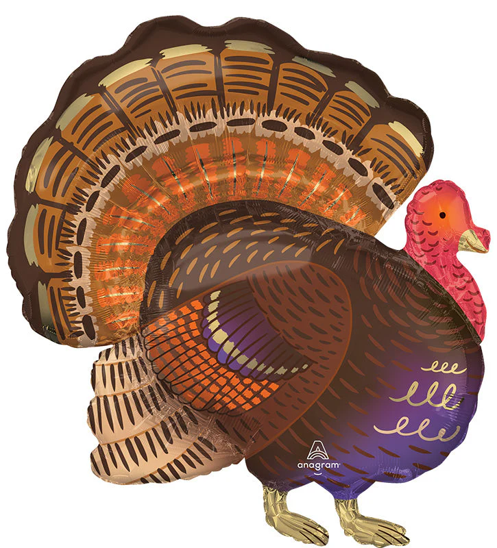 32" SuperShape Thankful Turkey Foil Balloon