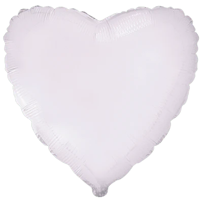 32" Ultra White Heart Solid Color Foil Balloons Brand Flexmetal