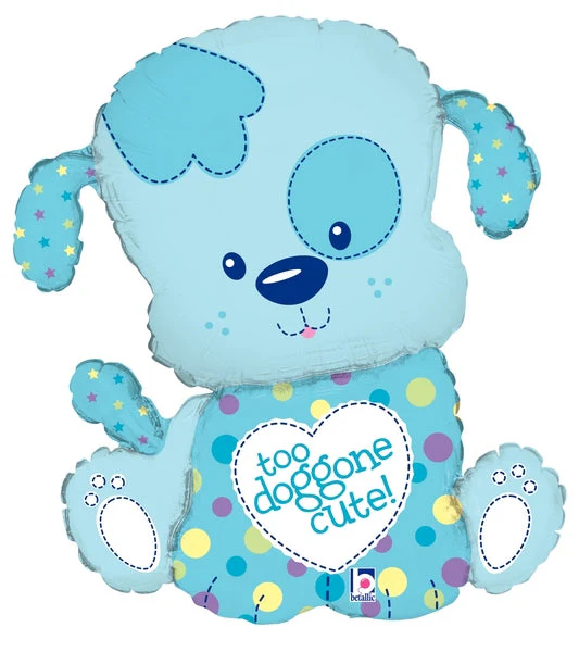 33" Foil Shape Balloon Too Doggone Cute - Boy