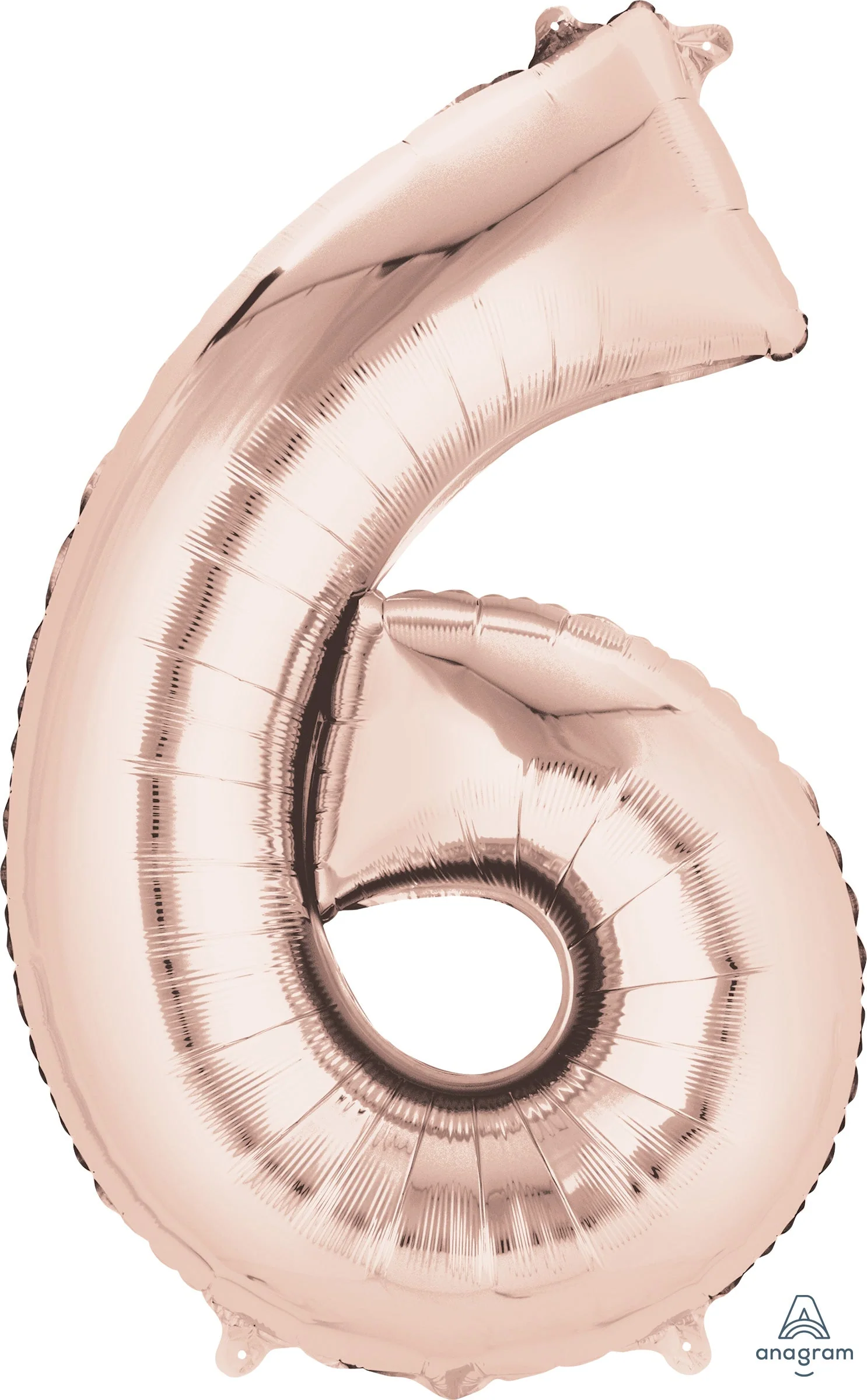 33" Jumbo Anagram Brand Number 6 Rose Gold Balloon