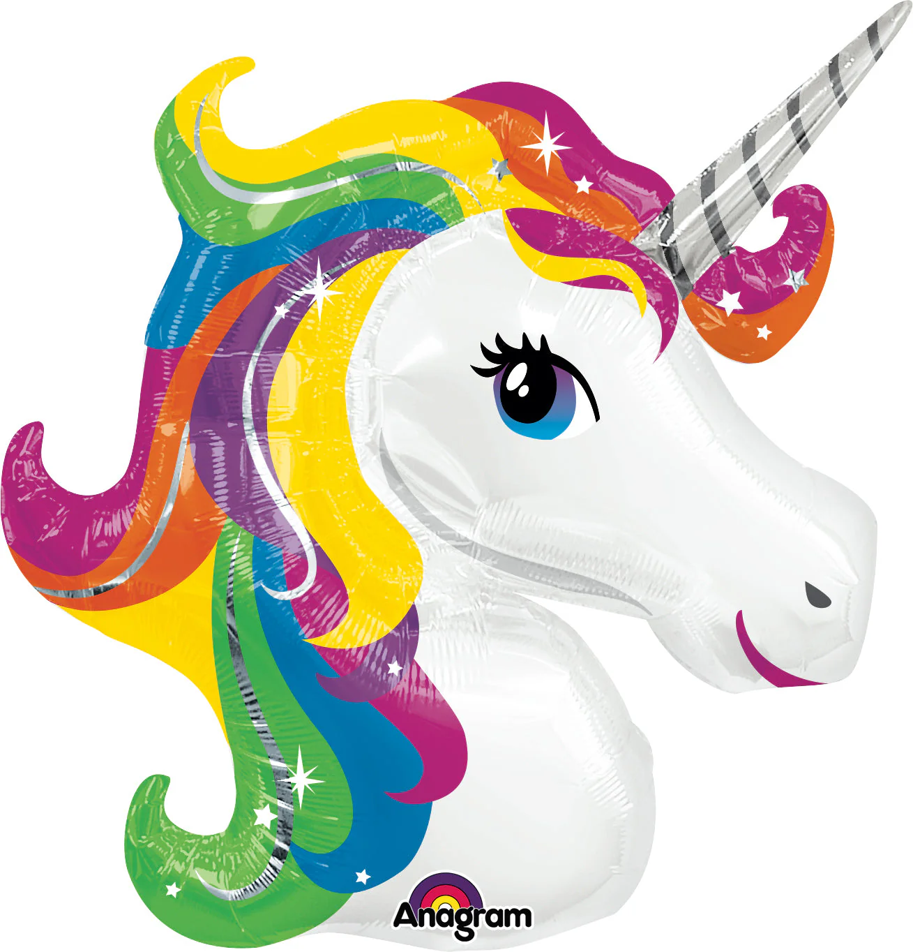 33" Jumbo Rainbow Unicorn Balloon Packaged