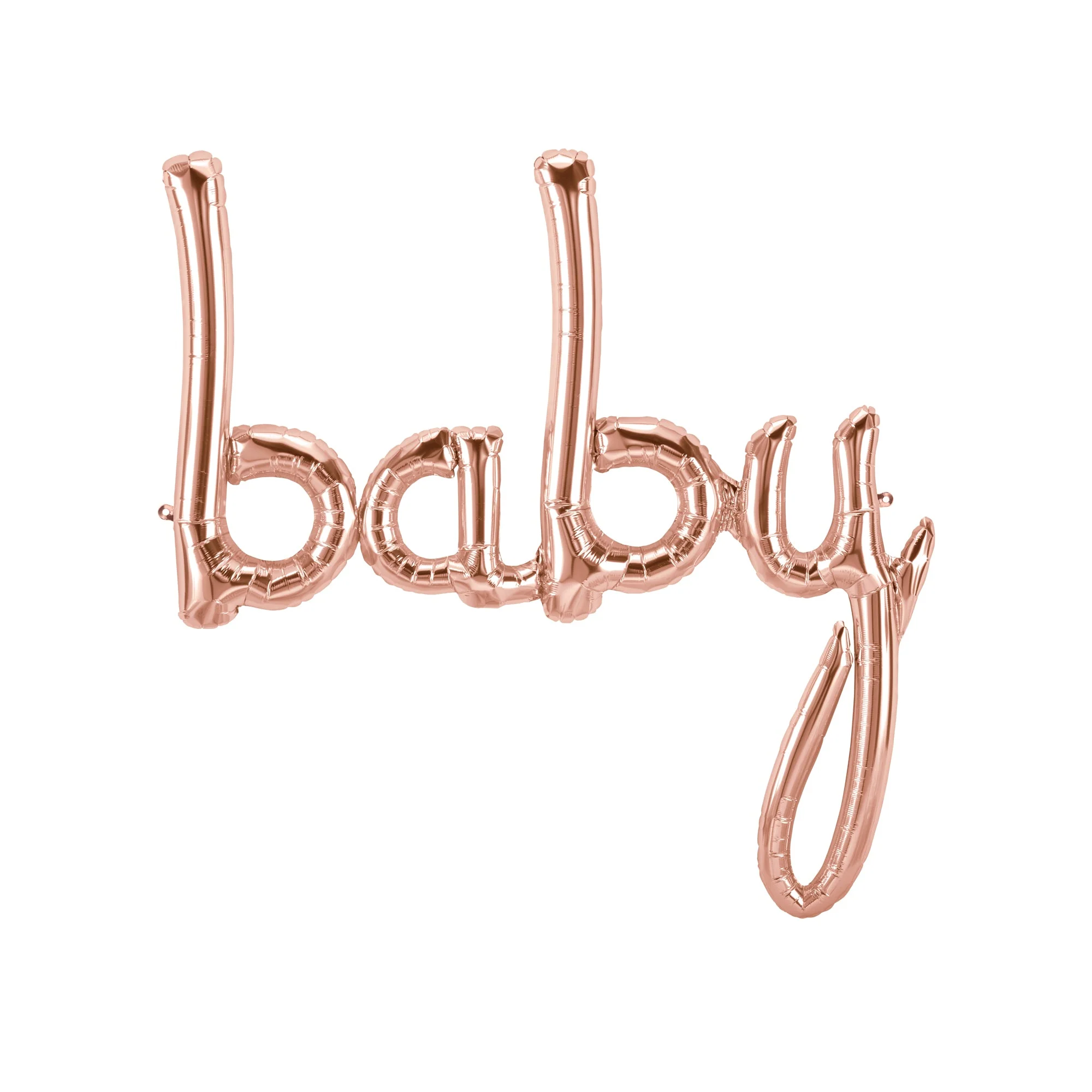 34" Airfill Only Baby Script - Rose Gold Script Word Foil Balloon