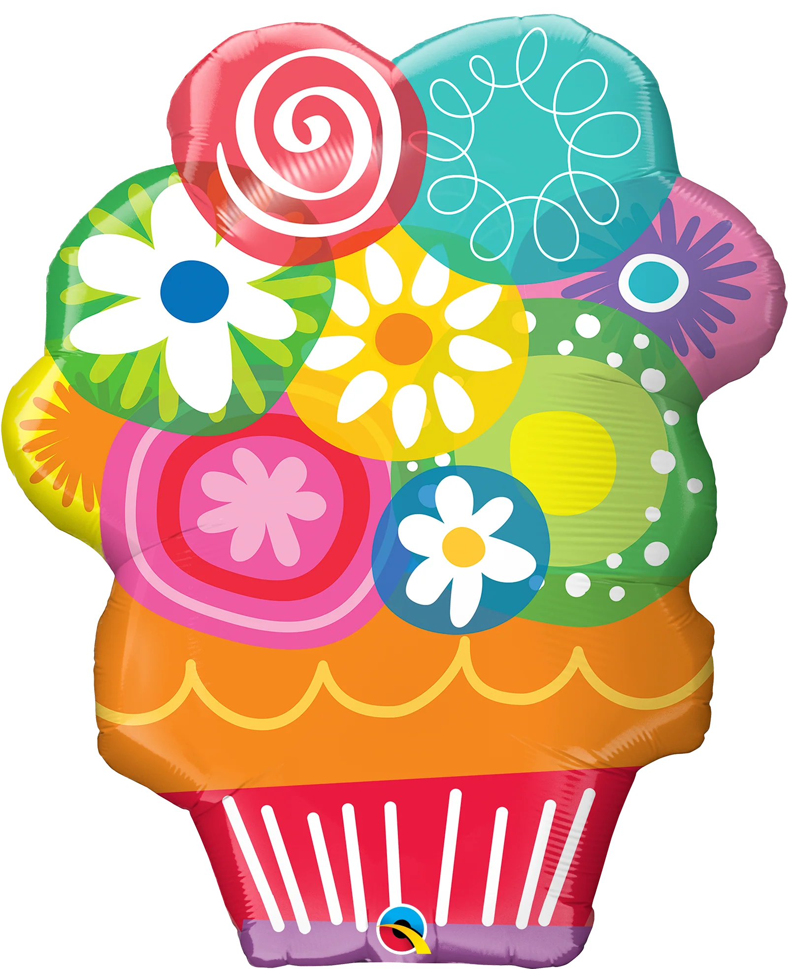 34" Floral Flowers Circles Bouquet Balloon