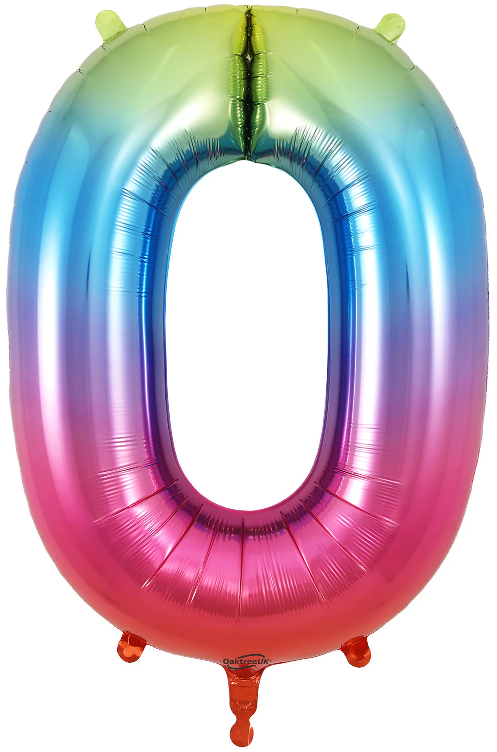 34" Number 0 Rainbow Oaktree Foil Balloon