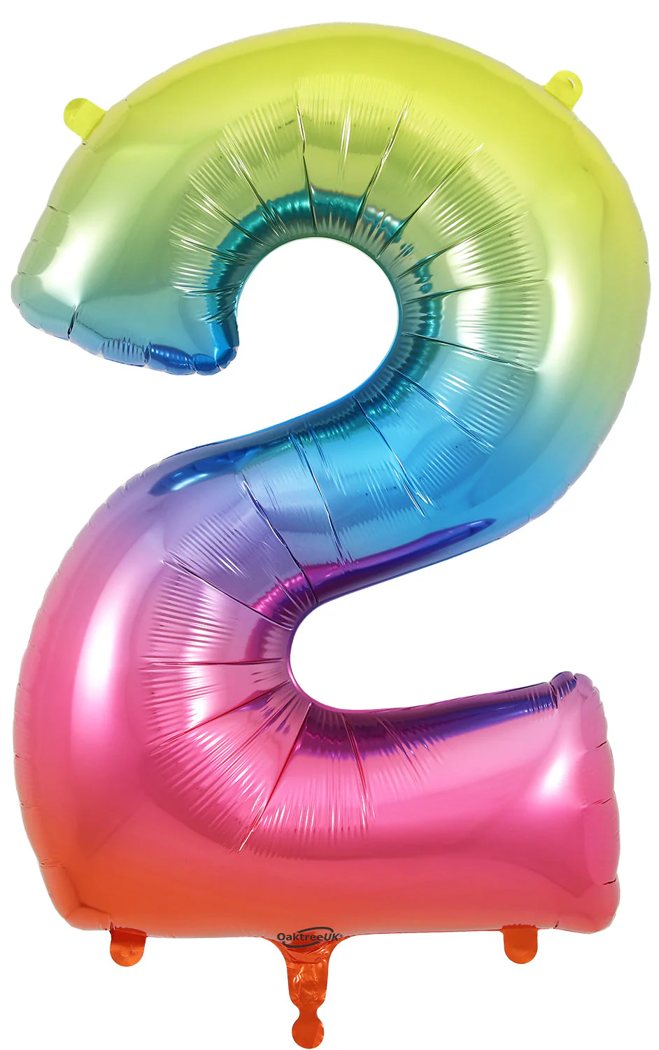 34" Number 2 Rainbow Oaktree Foil Balloon