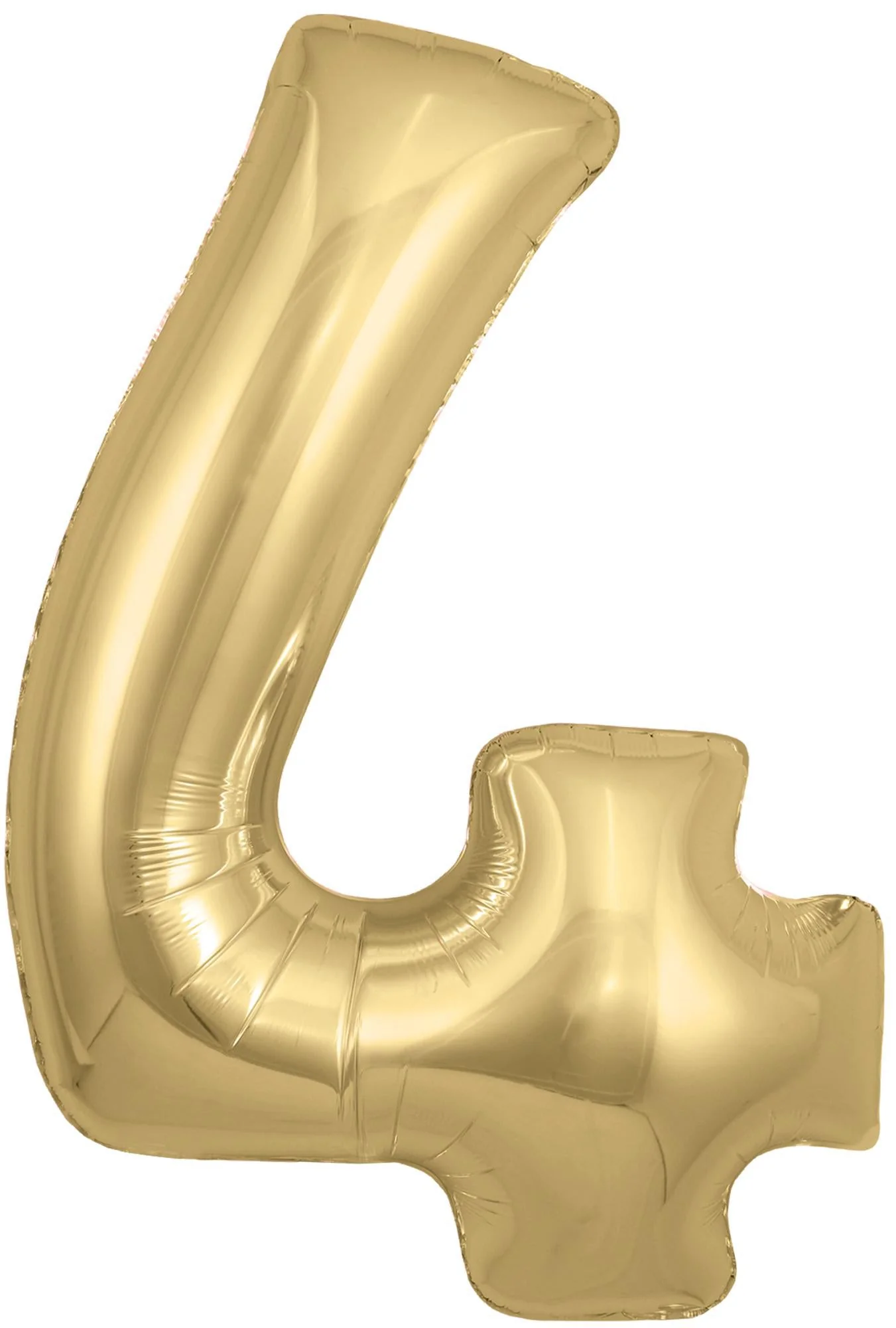 34" Number 4 Silk Gold Oaktree Foil Balloon