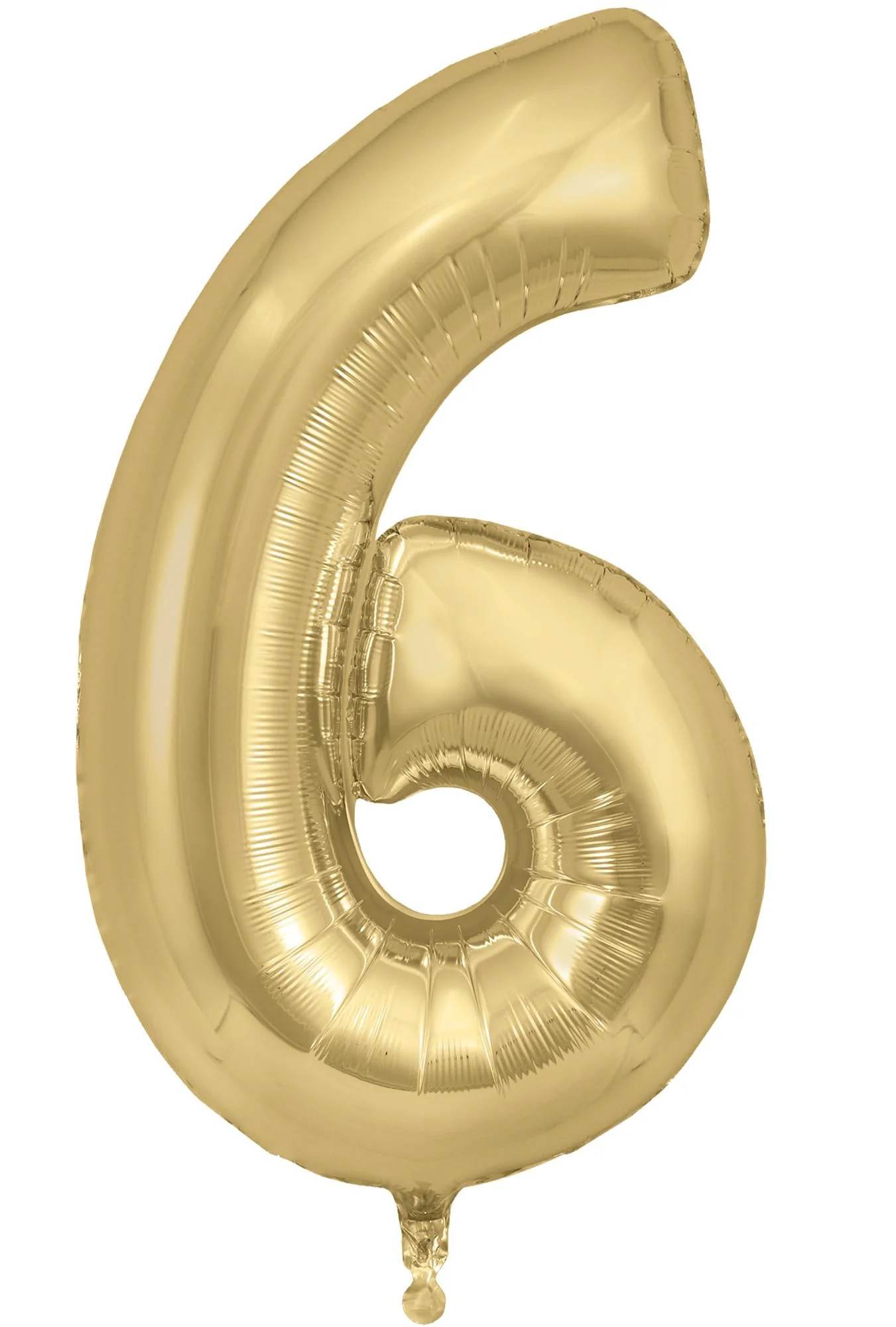 34" Number 6 Silk Gold Oaktree Foil Balloon