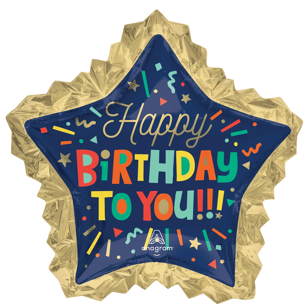 34" Jumbo Bright Birthday Blocks Foil Balloon
