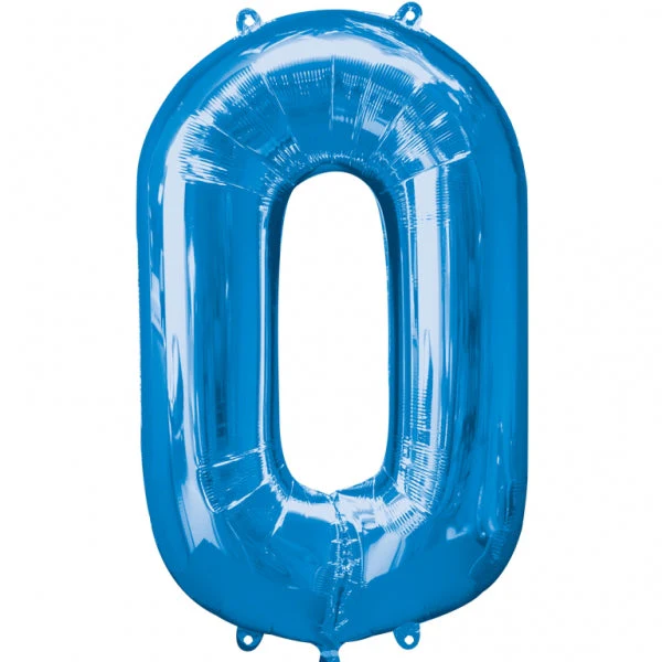 35" Anagram Brand SuperShape 0 Blue Balloon Packaged