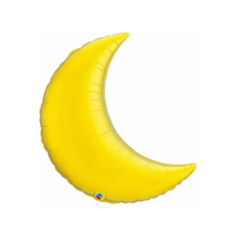 35" Crescent Moon Citrine Yellow Balloon
