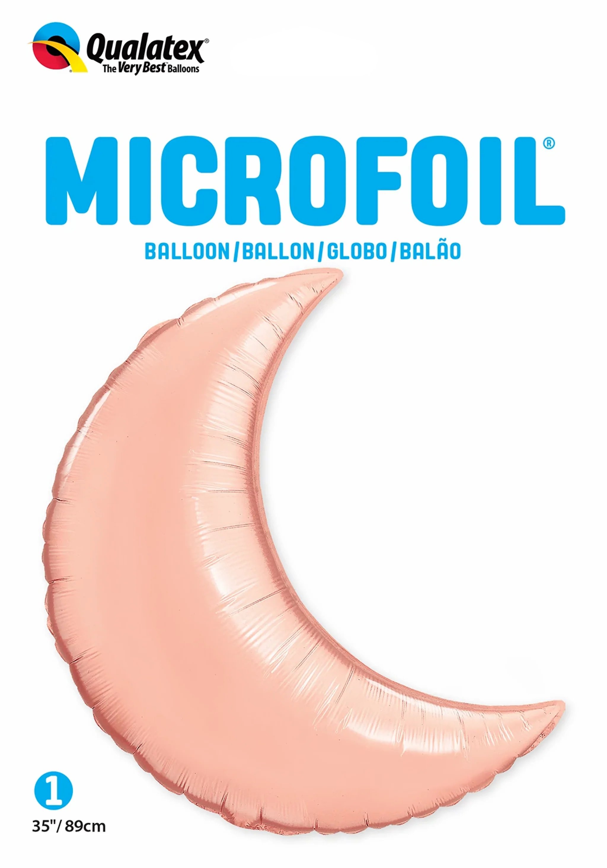 35" Crescent Moon Rose Gold Plain Foil Foil Balloon