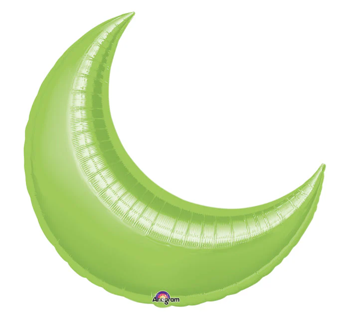 35" Lime Crescent Moon Balloon