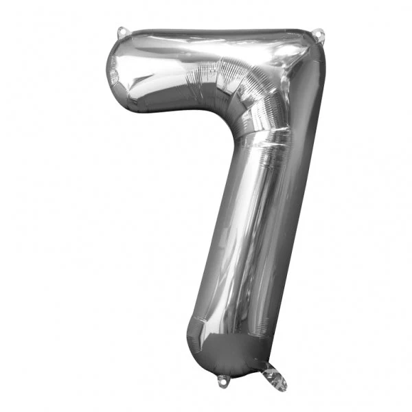 35" SuperShape 7 Silver Balloon Packaged