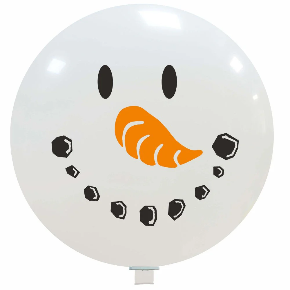 35" Snowman Face Single Sided (1 Per Bag) Cattex Brand Printed Latex Balloons