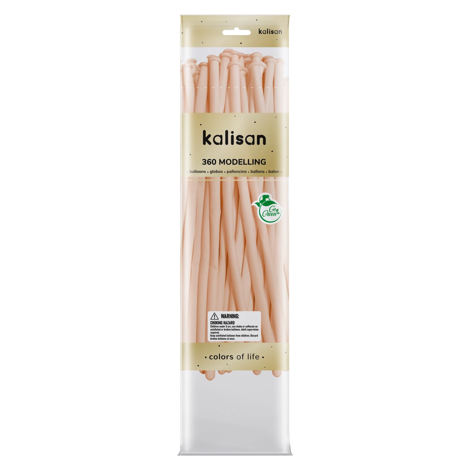 360K Nozzle Up Kalisan Twisting Latex Balloons Pastel Matte Macaron Salmon (50 Per Bag)