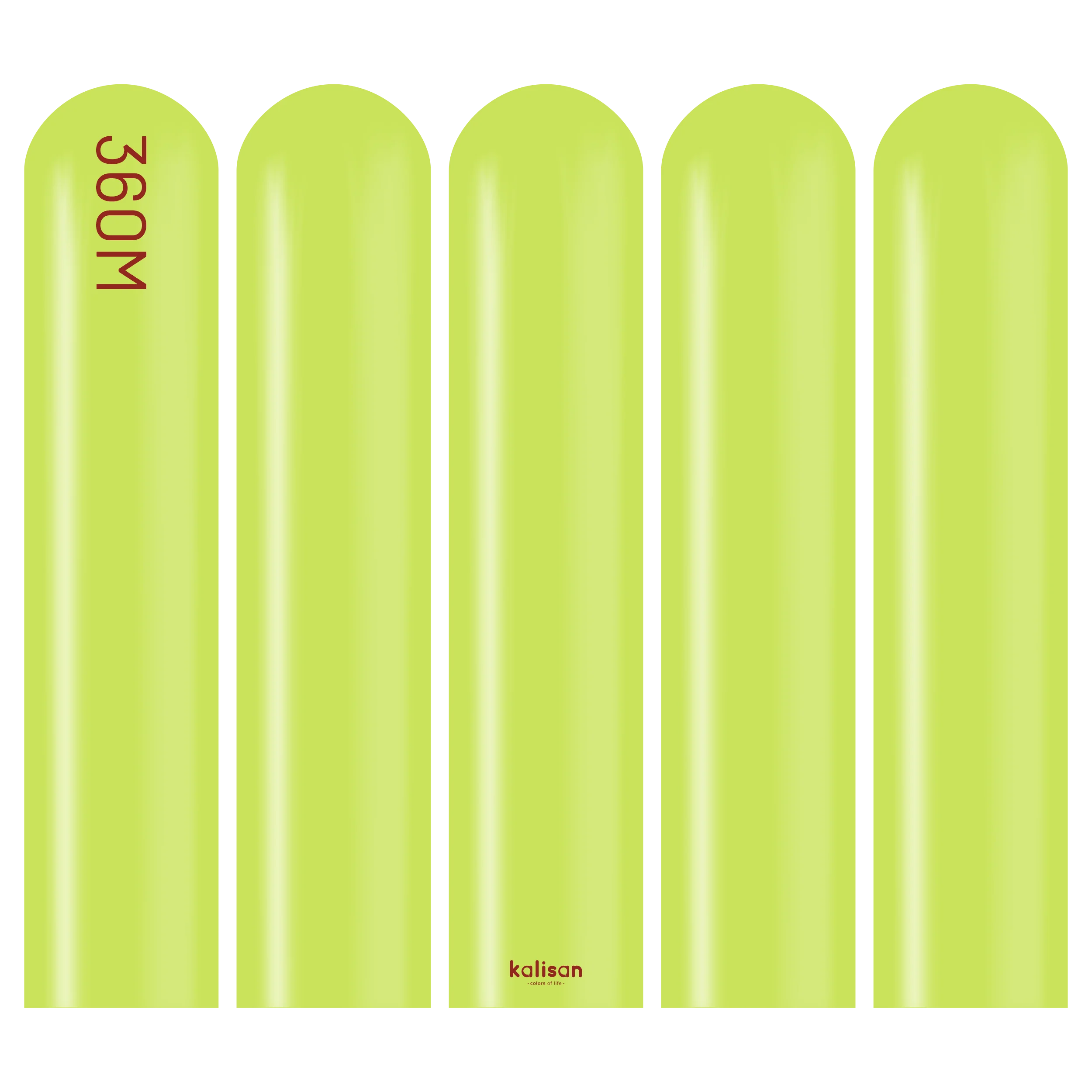 360K Nozzle Up Kalisan Twisting Latex Balloons Standard Lime Green (50 Per Bag) - Image 3