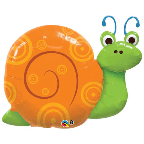 36" Cute Swirly Snail Orange Shell Jumbo Mylar Balloon