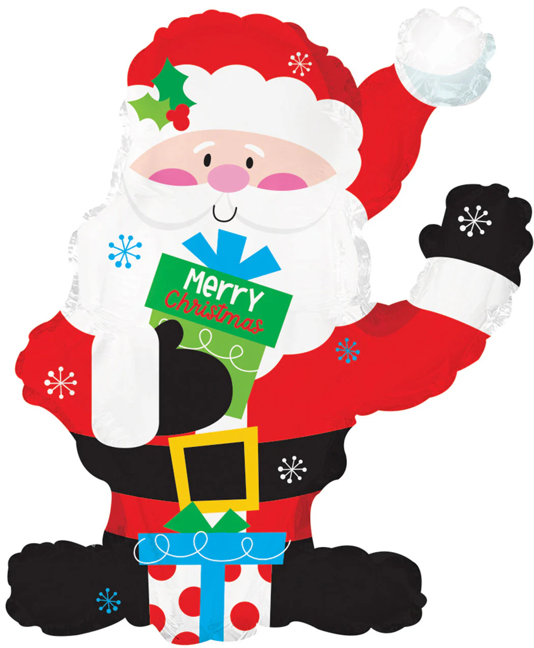 36" Merry Christmas Santa and Gifts Foil Balloon
