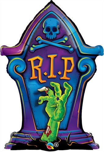 36" Packaged Rest in Peace (RIP) Tombstone Balloon