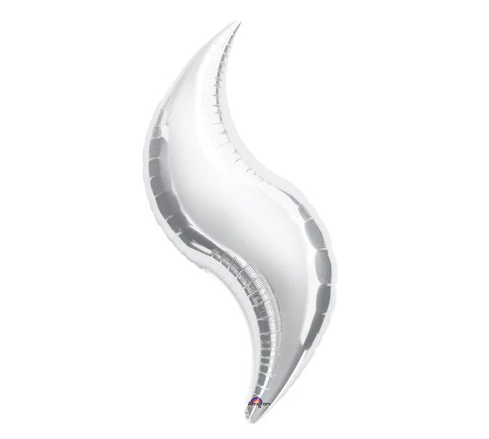 36" SuperShape Silver Curve Balloon