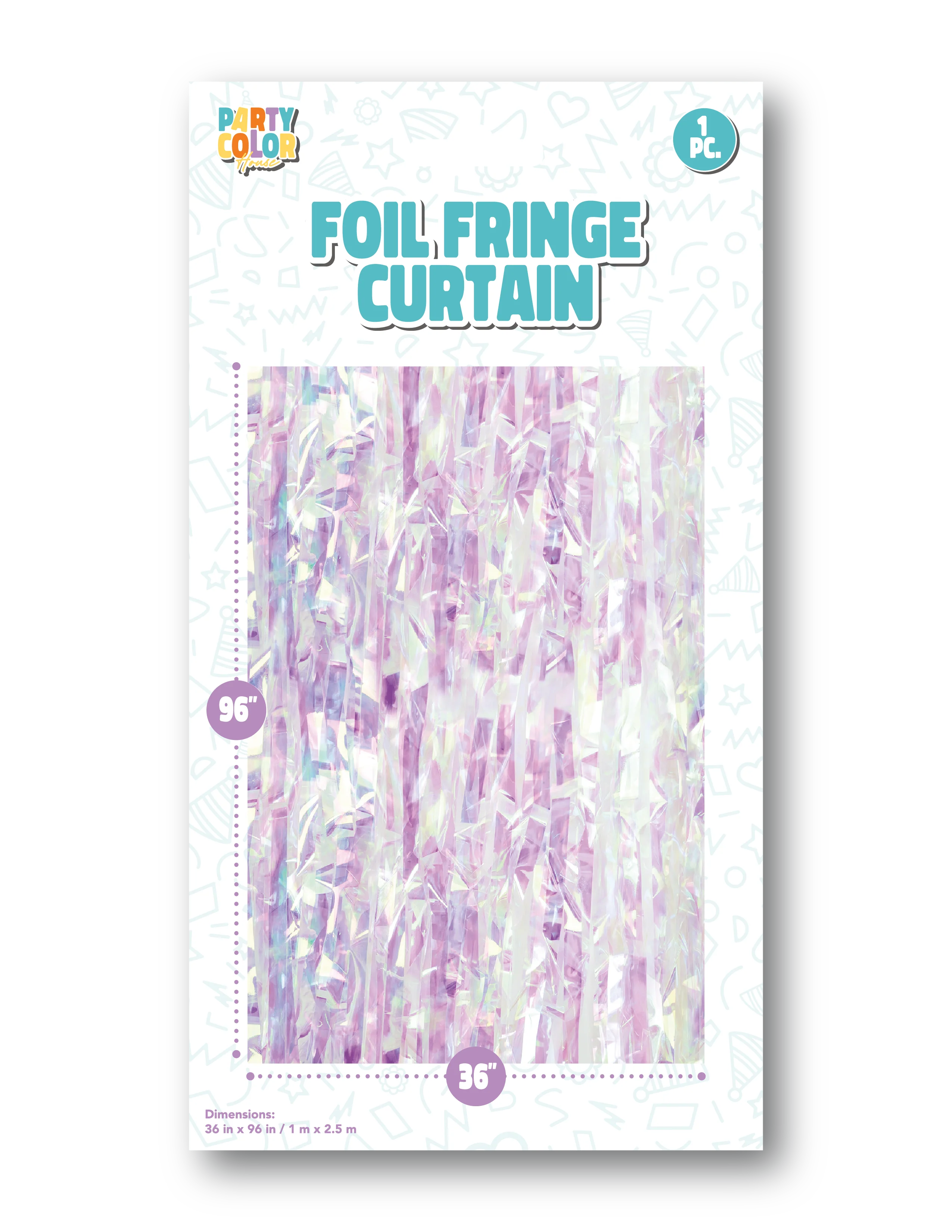 36" X 96" Foil Fringe Tinsel Curtain Backdrop Party Color Iridescent Gloss