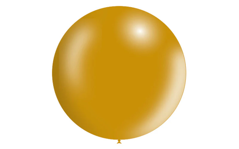 36'' Balloonia Latex Balloons Professional Line Metallic Gold (5 Per Bag) - Image 4