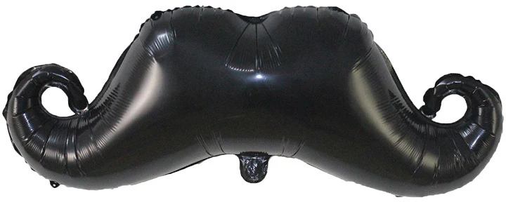 36" Black Mustache Movember Foil Balloon