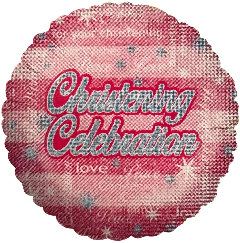 36" Christening Girl Holographic Foil Balloon