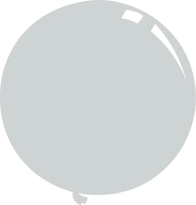 36" Deco Light Grey Decomex Latex Balloons (5 Per Bag)