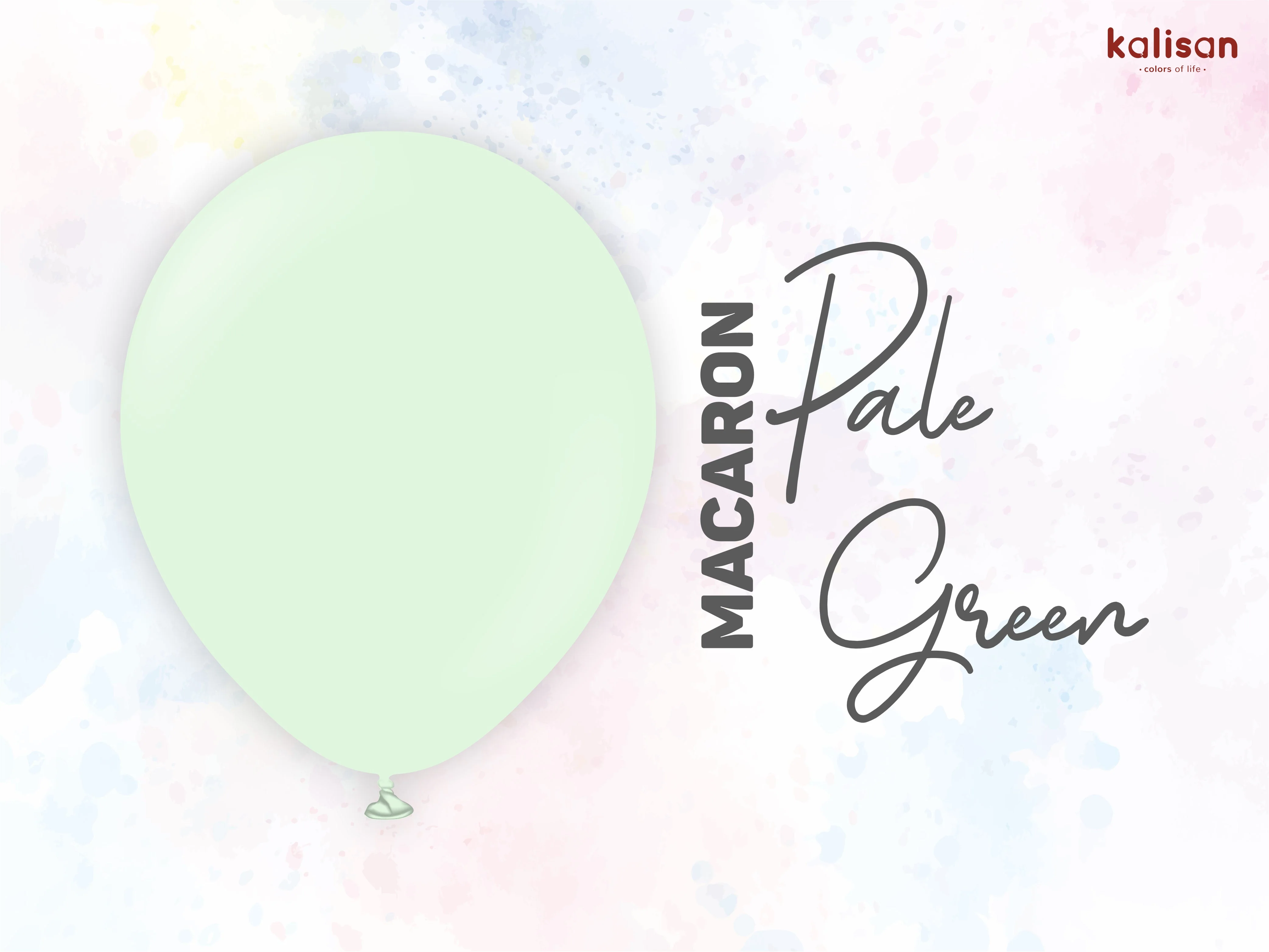 36" Kalisan Latex Balloons Standard Macaron Pale Green (2 Per Bag) - Image 4
